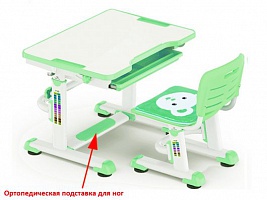 Парта и стул Mealux BD-08 Teddy белый /накладки зеленые — сеть салонов «Мир Детской Мебели»