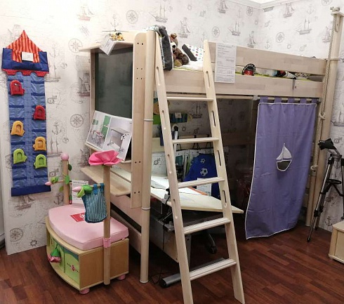 Кровать-чердак Paidi Fleximo с наклонной лестницей,  — сеть салонов «Мир Детской Мебели»