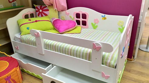 Детская кровать Дубок Полянка Плюс 160х80 см — сеть салонов «Мир Детской Мебели»