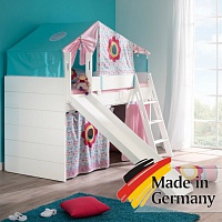 Кровать-чердак с горкой Paidi FIONA, h120 — сеть салонов «Мир Детской Мебели»