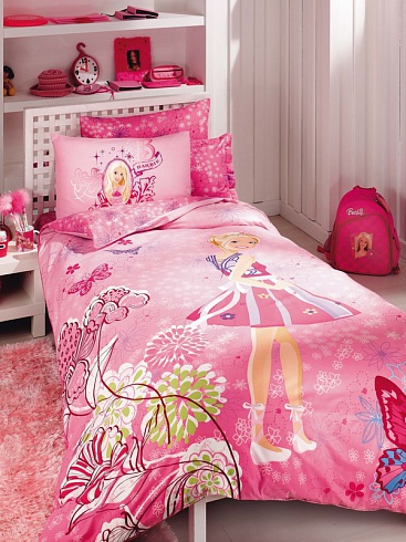 Комплект постельного белья детский Barbie, Barbie Butterfly V1 — сеть салонов «Мир Детской Мебели»