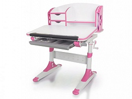 Стол растущий Mealux Aivengo - S / белый /накладки розовый — сеть салонов «Мир Детской Мебели»