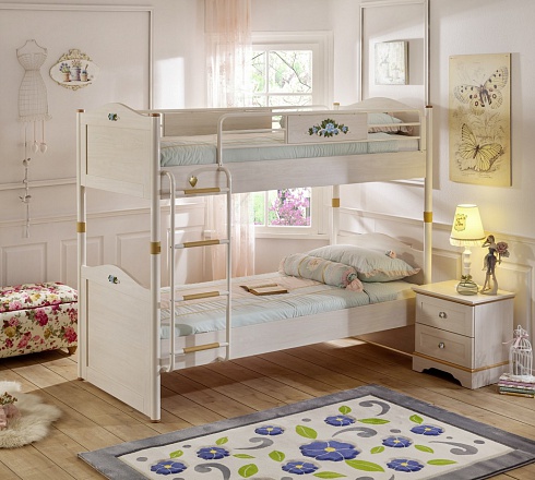 Кровать двухъярусная 90х200 см Cilek Flora — сеть салонов «Мир Детской Мебели»