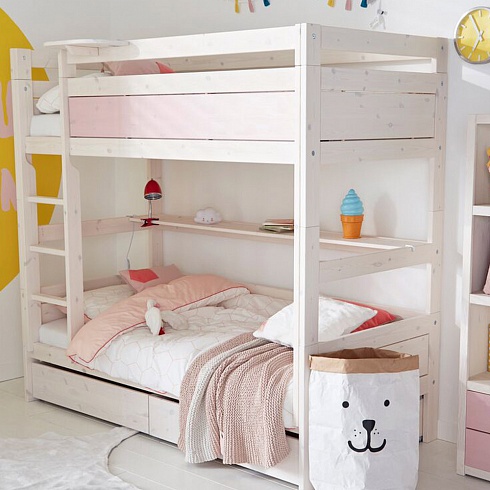 Двухъярусная кровать Lifetime c прямой лестницей — сеть салонов «Мир Детской Мебели»