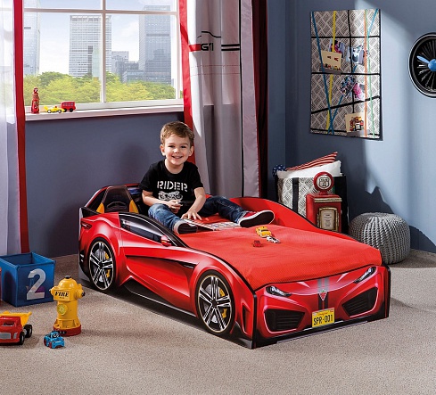 Кровать-машина Spyder Cilek красная — сеть салонов «Мир Детской Мебели»