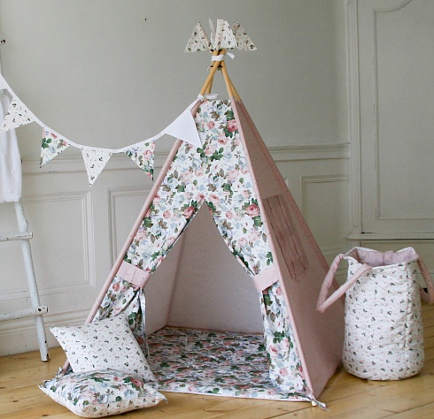Детский вигвам Розы (комплект с ковриком) — сеть салонов «Мир Детской Мебели»