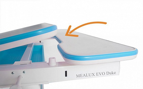 Парта Mealux Duke - белый/ белый /накладки голубые — сеть салонов «Мир Детской Мебели»