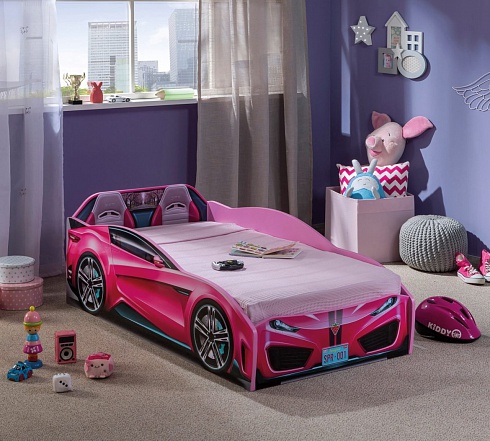 Кровать-машина Spyder Cilek розовая — сеть салонов «Мир Детской Мебели»
